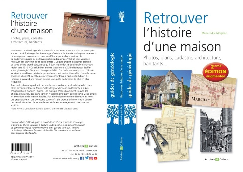 Couverture du livre de Marie-Odile Mergnac " retrouver l'histoire d'une maison"